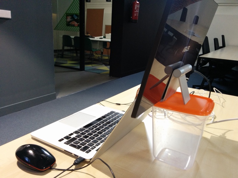 Plastic IKEA tupperware / laptop stand